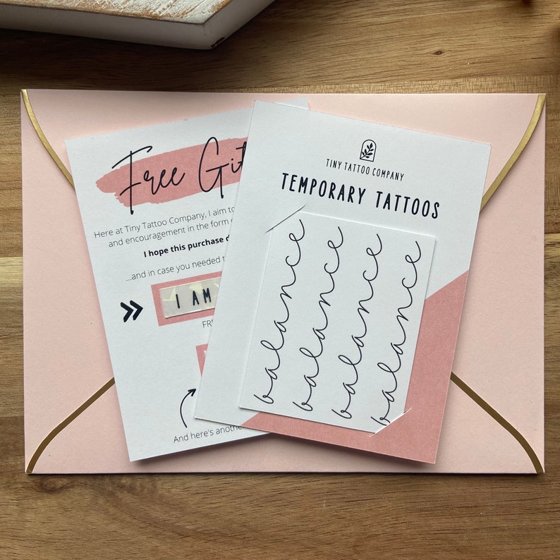 Balance | Temporary Tattoo | Set of 4 | Cursive - Etsy
