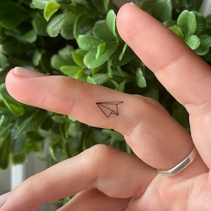 Paper Airplane Temporary Tattoos | Set of 20 | Dainty Tattoo | Minimalist Tattoo | Wanderlust | Small Plane Tattoo | Travel Tattoo