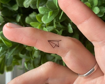 Paper Airplane Temporary Tattoos | Set of 20 | Dainty Tattoo | Minimalist Tattoo | Wanderlust | Small Plane Tattoo | Travel Tattoo