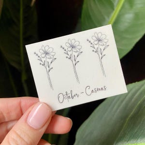 Choose Your Month Tattoo Minimalistic Birth Flower Temporary Tattoo | Flower Tattoo | Birth Flower Tattoo | Tattoo Design | Fine line Tattoo