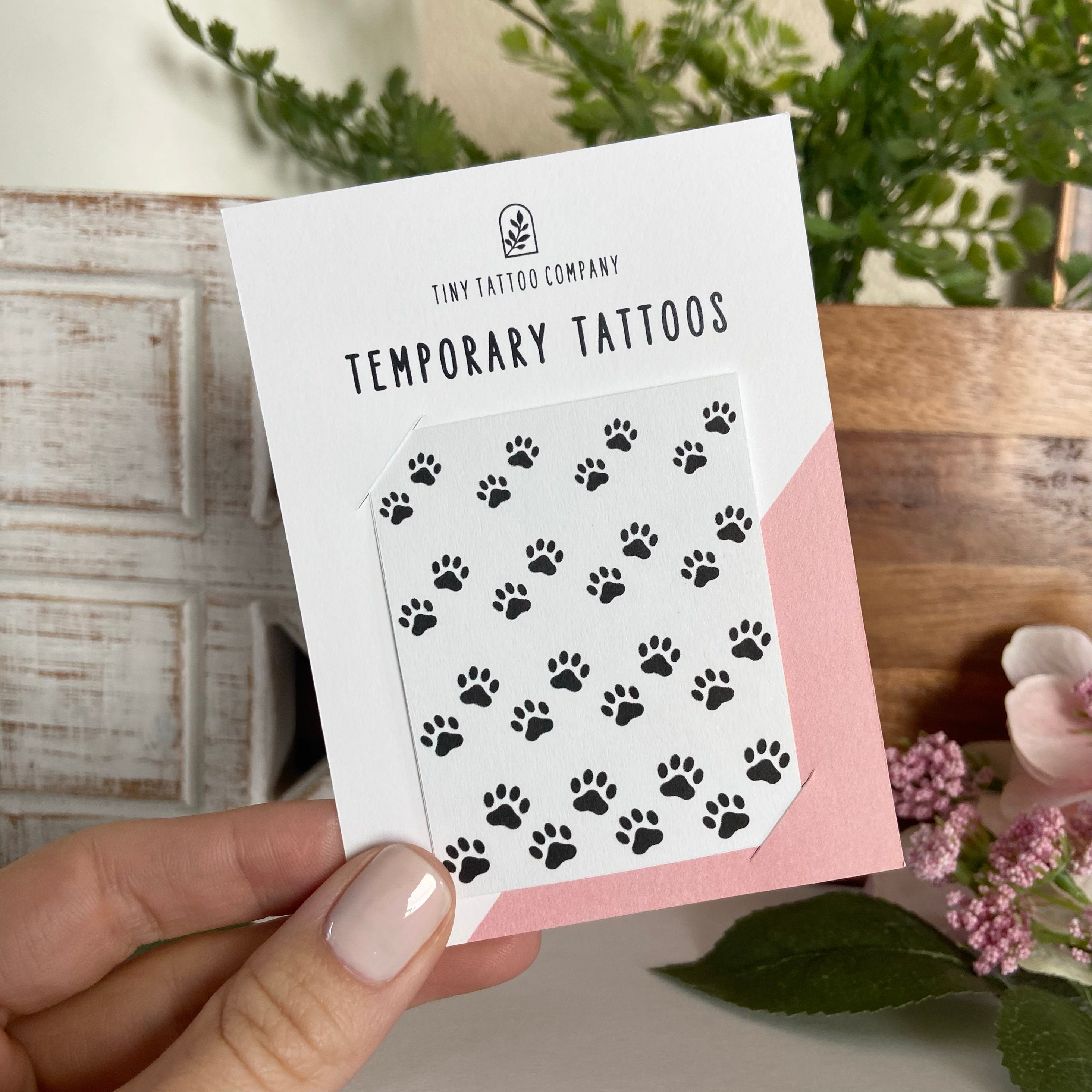 Paw Print Temporary Tattoos | Set of 16 | Dog Paw Temporary Tattoo ...