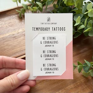 Be Strong and Courageous | Joshua 1:9 Temporary Tattoo Set | Christian Scripture