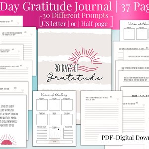 Diario de gratitud, Diario de gratitud imprimible, Diario de cuidado personal, Diario de atención plena, Gratitud diaria, Regalo para mamá, gratitud, archivo pdf