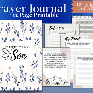 Prayer Journal | Printable journal | Digital Journal | Faith Journal | Prayers for Kids | Christian Journal | Floral Print | Mom Gifts