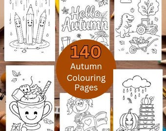 Autumn Coloring Book: 140 Pages of Fall Designs (PDF Pattern)