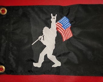 Patriotic Bigfoot Safety Flag for UTV ATV JEEP Recumbent Trike Custom made to fit all regular and lighted whips