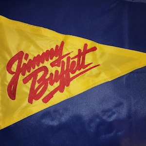 12"x18" Jimmy Buffett Custom Triangle Safety Flag ATV UTV Side x Side ŻAGLOWCĘ Jeep rower kajak wózek golfowy