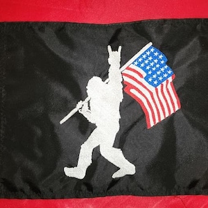 10"x15" Patriotic Bigfoot Safety Flag for UTV ATV JEEP Recumbent Trike Golf Cart Scooter Bicycle made to fit all whips and poles