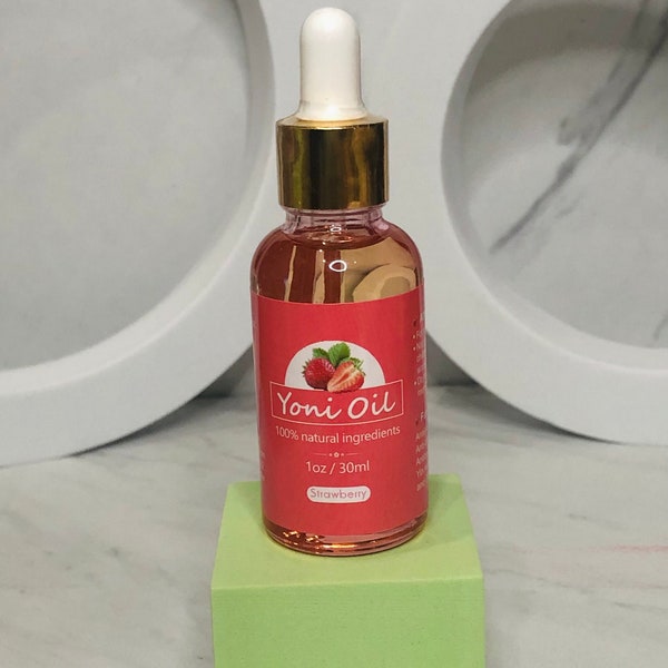 Strawberry Yoni Oil | All Natural Fruit Oils for pH balance, Odor Protection, Smooth Skin, Even Skin Tones and Combats Aging Skin