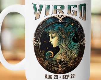 Zodiac Horoscope Mug, Virgo Zodiac Mug, Virgo Astrology Gift, Astrology Mug, Zodiac Birthday Gift, Gift For Virgo, Virgo Birthday Gift