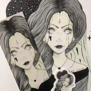 Pack Dead Inside ( 1 Carte De Correspondance - 1 Marque-Pages - 1 Sticker )