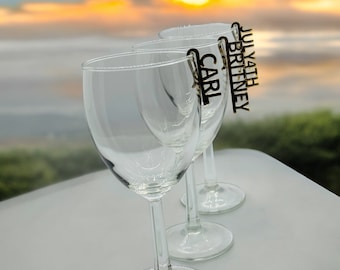 Personalized Drink Name Tags, Wedding Name Tag, Party Glass Marker, Reusable Drink Tags, Cocktail Glass Tags, Table Decor
