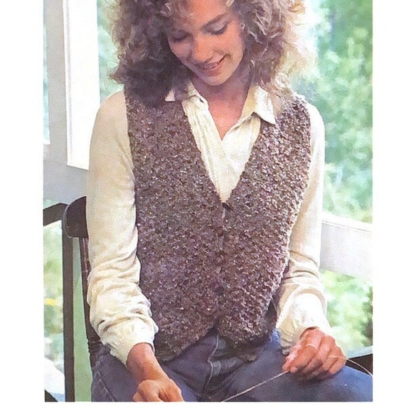 PDF Waistcoat Button Down Vest Knitting Pattern