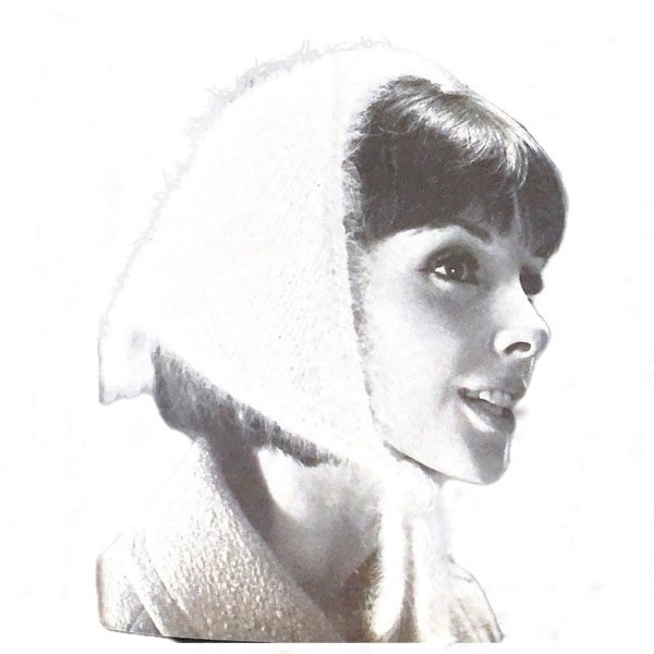 PDF Vintage Mohair Head Scarf Kerchief Knitting Pattern