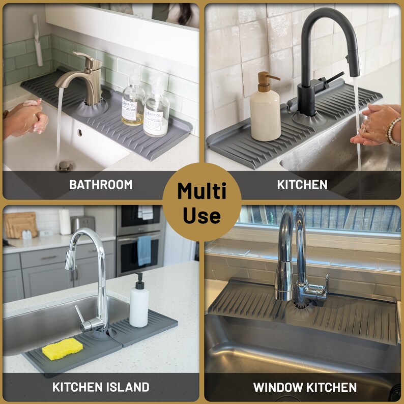 Kitchen & Bathroom Sink Splash Guard. Hightension Silicone. Protect