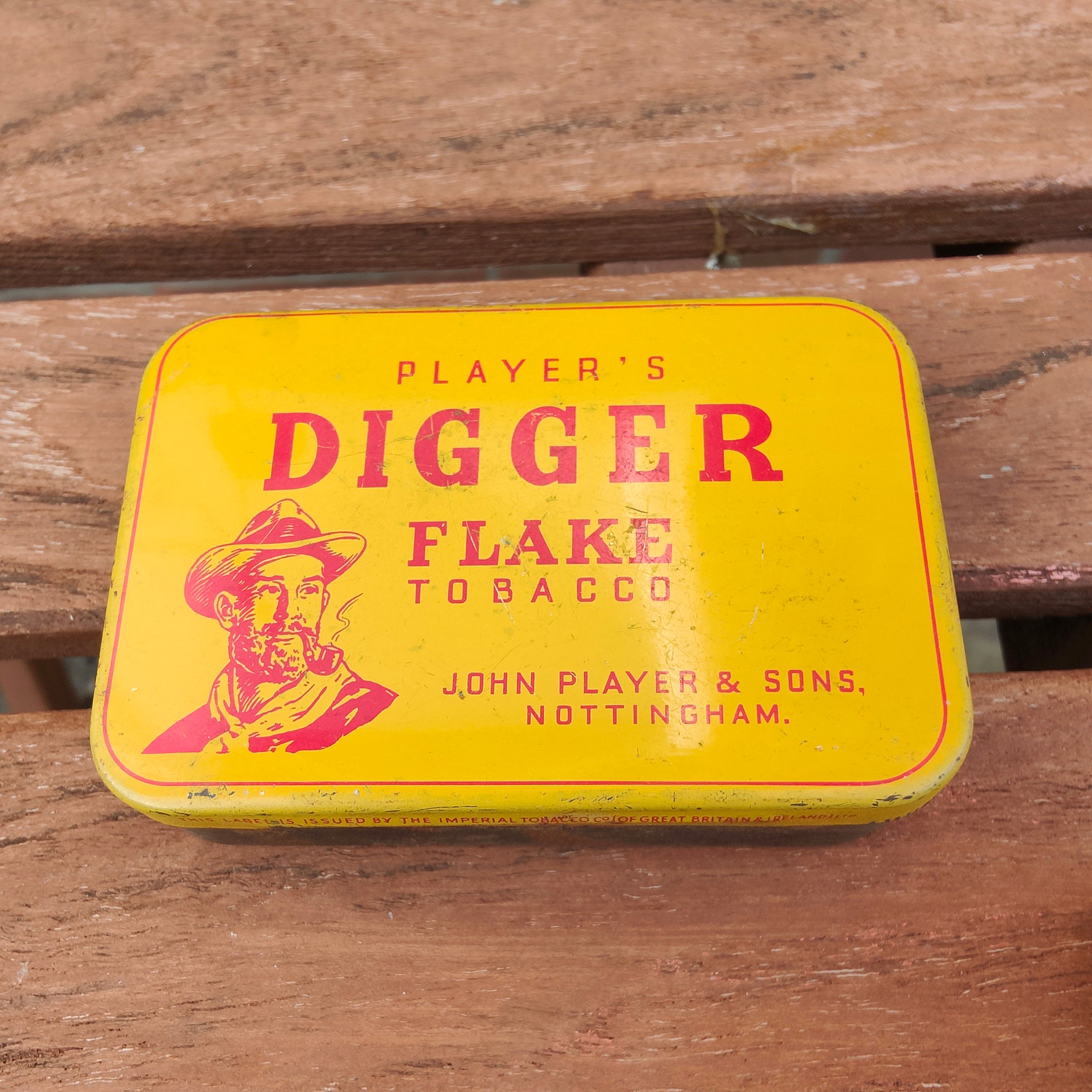 Vintage John Player & Sons Player's Digger Flake Tobacco Metal Tin