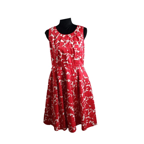 Beautiful Vintage Red/White Floral Sleeveless Cot… - image 1