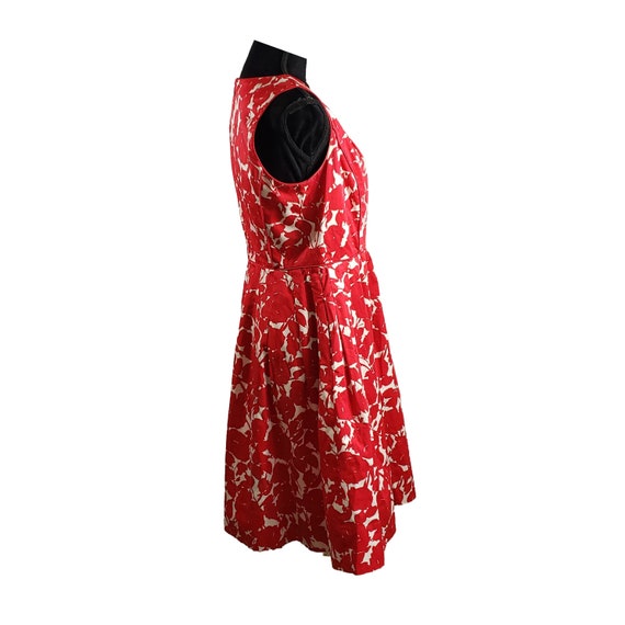 Beautiful Vintage Red/White Floral Sleeveless Cot… - image 2
