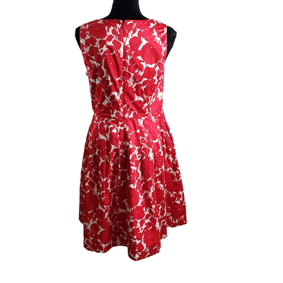 Beautiful Vintage Red/White Floral Sleeveless Cot… - image 3