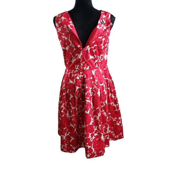 Beautiful Vintage Red/White Floral Sleeveless Cot… - image 5