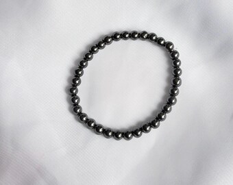 Hematite Bracelet: Gemstone Beads, Grounding Energy