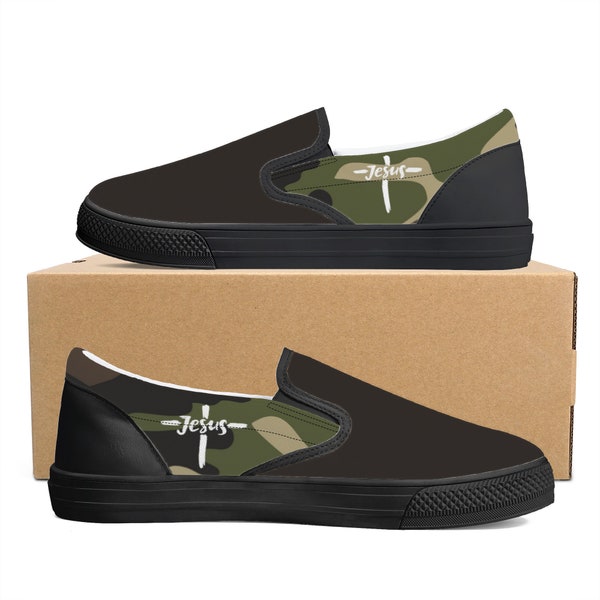 mens camo slip on shoes