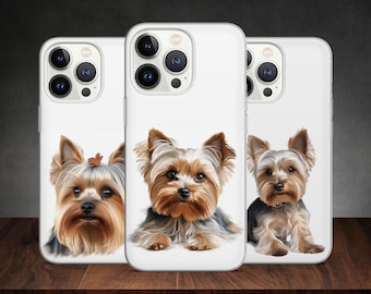 Yorkshire Terrier Dog Pet Cute Adorable Funny Art phone case for iPhone 14 13 Pro Max 12 11 X XS, fits Samsung S20 Fe, S21 Ultra, Huawei P30
