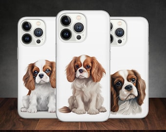 Cavalier King Charles Spaniel Dog Pet Cute Adorable phone case for iPhone 14 13 Pro Max 12 11 X XS 8, fits Samsung S20 Fe, S21 Ultra, Huawei