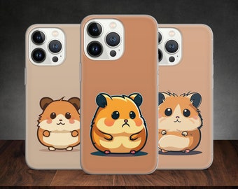 Hamster Cartoon Cute Adorable Funny phone case for iPhone 14 13 Pro Max 12 11 X XS 8 7, fits Samsung S20 FE, S21 Ultra, A12, Huawei P30 Pro