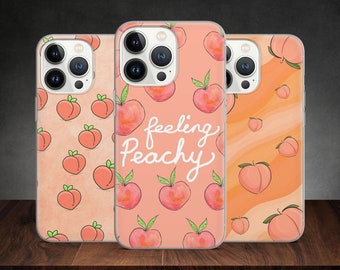 Funda para teléfono con diseño de arte natural de frutas y melocotones para iPhone 14 13 Pro Max 12 11 X XS 8 7, compatible con Samsung S20 Fe, S21 Ultra, Huawei P30 Pro