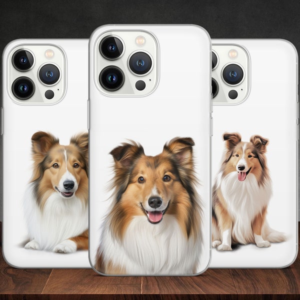 Shetland Sheepdog Collie Dog Pet Adorable Funny Art phone case for iPhone 14 13 Pro Max 12 11 X XS 8, fits Samsung S20 Fe, S21 Ultra, Huawei