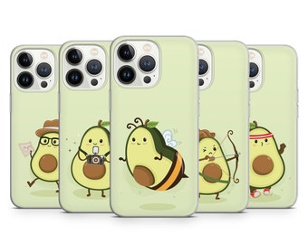 Avocado cute funny phone case for iPhone 14 13 Pro Max 12 11 X XS 8 7, fits Samsung S20 FE, S21 Ultra, A12, Huawei P30 Pro