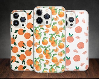 Funda de teléfono Orange Mandarin Fruit Nature Art Pattern para iPhone 14 13 Pro Max 12 11 X XS 8 7, se adapta a Samsung S20 Fe, S21 Ultra, Huawei P30 Pro