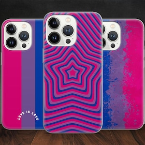 LGBTQ+ Bisexual Flag Art Love Equality Pride phone case for iPhone 14 13 Pro Max 12 11 X XS, fits Samsung S20 FE, S21 Ultra, A12, Huawei P30