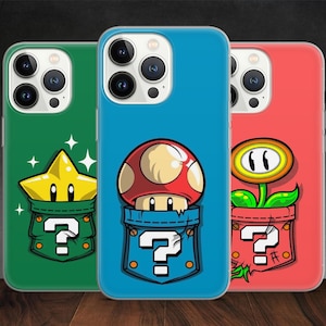 Mario Luigi Rosalina Yoshi Super Mushroom Goomba Phone case for iPhone 15 14 13 Pro Max 12 11 X XS, fits Samsung S20 FE, S21 Ultra, Pixel 7A