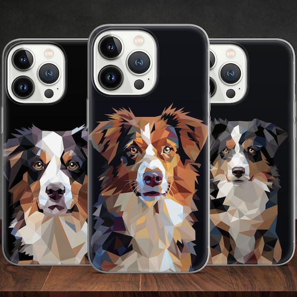 Berger australien Dog Pet Cute 3D shape Art phone case pour iPhone 14 13 Pro Max 12 11 X XS 8, convient à Samsung S20 FE, S21 Ultra, A12, Huawei