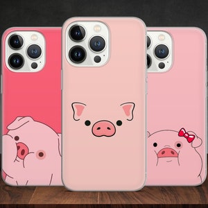 Funda de teléfono con dibujos de cerdos, color rosa, adorable y divertida, para iPhone 14, 13 Pro Max, 12, 11, X, XS, 8, 7, compatible con Samsung S20 Fe, S21 Ultra, Huawei P30
