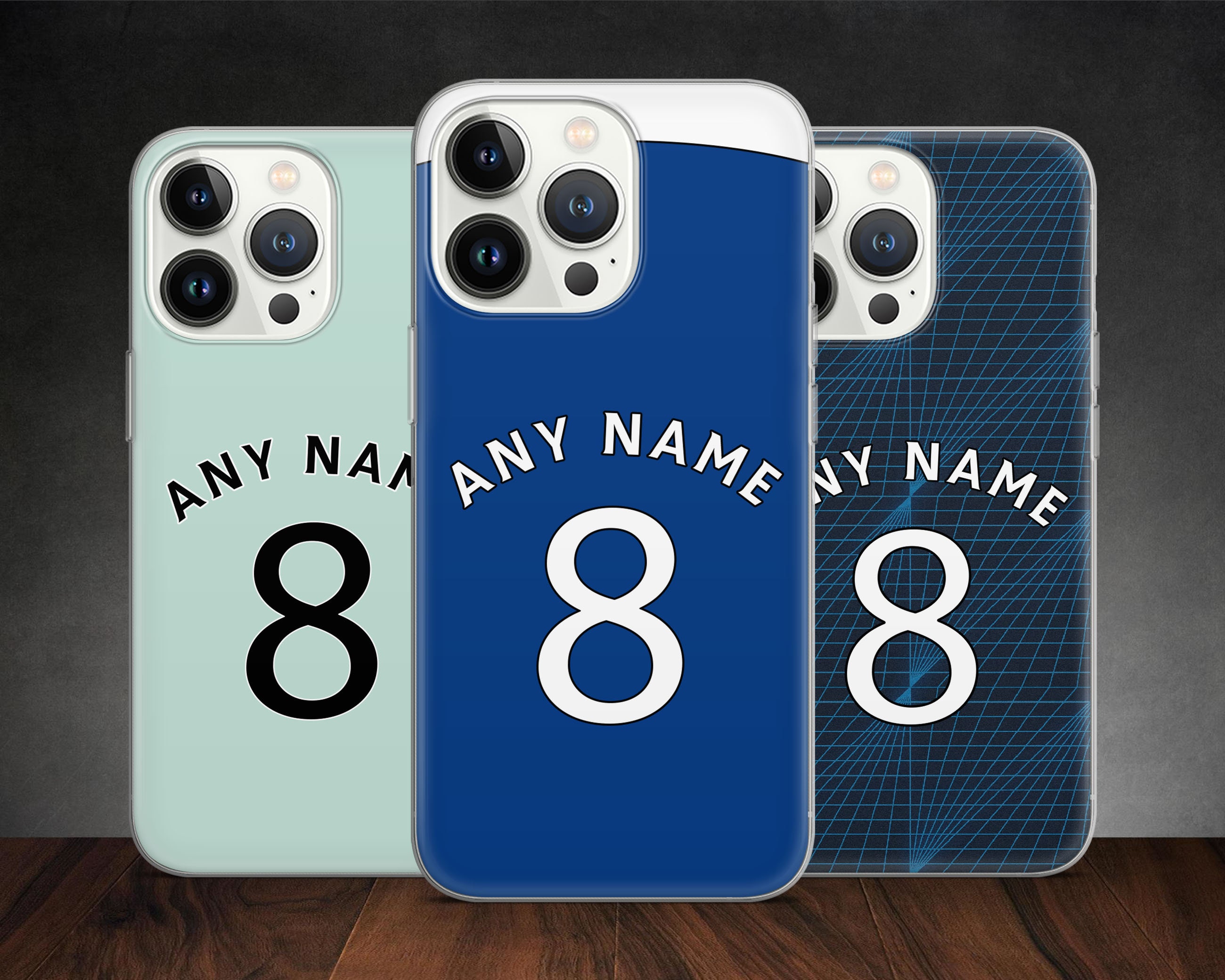 The Blues FC Personalized Jersey Phone Case for iPhone 15 14 13 Pro Max 12 11 X XS 8, fits Samsung S20 FE, S22 Ultra, A12, A54, Pixel 6 7A 8