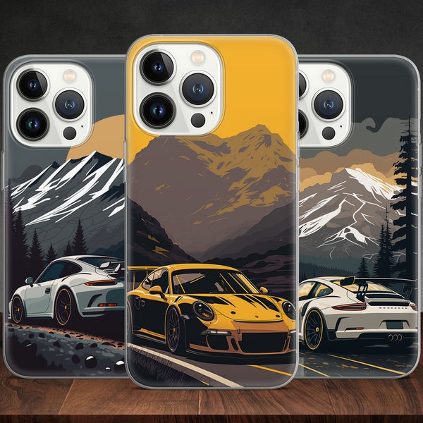 Lo-FI German Luxury 911 GT3 Sports Car phone case for iPhone 14 13 Pro Max 12 11 X XS 8 7, fits Samsung S20 FE, S21 Ultra, Huawei