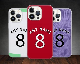Custodia per telefono con maglia personalizzata Reds FC YNWA per iPhone 15 14 13 Pro Max 12 11 X XS 8, compatibile con Samsung S20 Fe, S22 Ultra, A12, Pixel 6A 7A 8