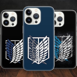 Custodia per telefono Titans Anime Eren Mikasa Armin Levi Attack Scout per iPhone 15 14 13 Pro Max 12 11 X XS, adatta a Samsung S20 FE, S21 Ultra, Pixel 7A