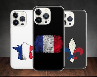 France Country Flag Patriot Print Map Emblem phone case for iPhone 14 13 Pro Max 12 11 X XS 8 7, fits Samsung S20 Fe, S21 Ultra, Huawei P30