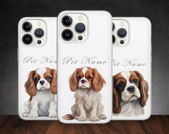 Personalized Cavalier King Charles Spaniel Phone Case for iPhone 15 14 13 Pro Max 12 11 X XS 8, fits Samsung S20 FE, S22 Ultra, A12, Pixel 7