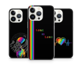 LGBTQ+ Love is love Pride phone case for iPhone 14 13 Pro Max 12 11 X XS 8 7, fits Samsung S20 FE, S21 Ultra, A12, Huawei P30 Pro