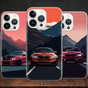 Bavarian Auto M3 Competition luxe sportwagen telefoonhoesje voor iPhone 14 13 Pro Max 12 11 X XS 8, past op Samsung S20 FE, S21 Ultra, Huawei P30