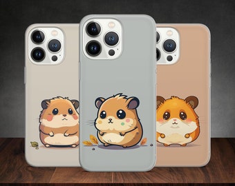 Hamster Cartoon Cute Adorable Funny phone case for iPhone 14 13 Pro Max 12 11 X XS 8 7, fits Samsung S20 FE, S21 Ultra, A12, Huawei P30 Pro