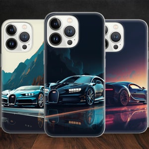 Gatti Chiron Italian Hyper Sports Car Art phone case for iPhone 14 13 Pro Max 12 11 X XS Xr 8 7, fits Samsung S20 FE, S21 Ultra, Huawei P30