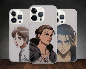 Titans Eren Yeager Anime Manga Mikasa Attack Phone case for iPhone 15 14 13 Pro Max 12 11 X XS, fits Samsung S20 FE, S21 Ultra, Pixel 6 7A 8