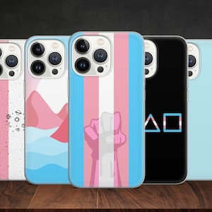 LGBTQ+ Transgender Flagge Art Love Pride Handyhülle für iPhone 14 13 Pro Max 12 11 X XS 8, passend für Samsung S20 FE, S21 Ultra, A12, Huawei P30 Pro
