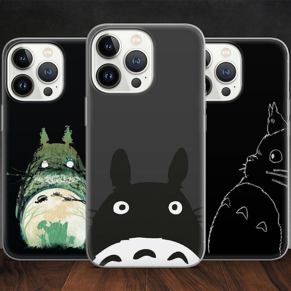 Totoro Anime Neighbour Spirits Hayao Lo-Fi Design Coque pour iPhone 15 14 13 Pro Max 12 11 X XS, compatible avec Samsung S20 FE, S21 Ultra, Pixel 7A